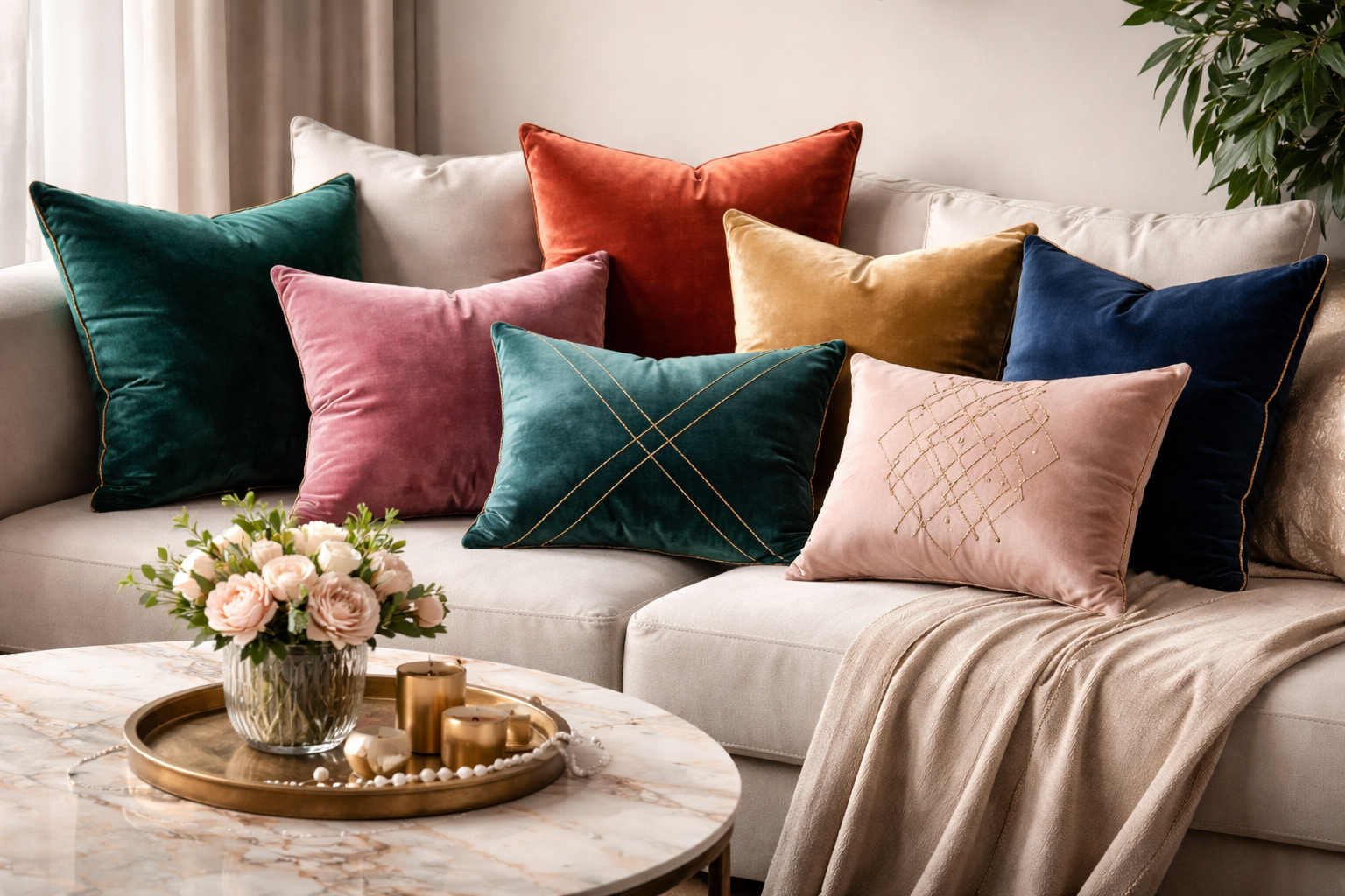 כריות נוי קטיפה