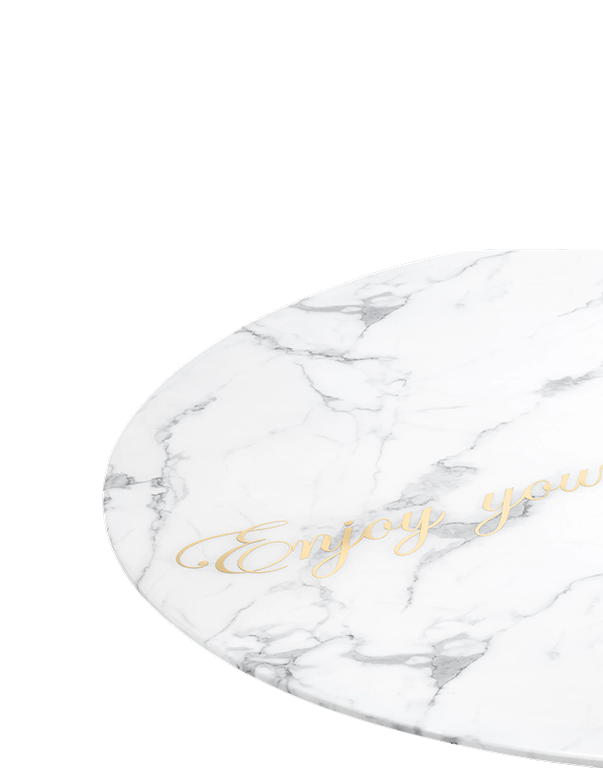 שולחן אוכל משיש יוקרתי וחריטה בזהב שולחן אוכל משיש יוקרתי וחריטה בזהב