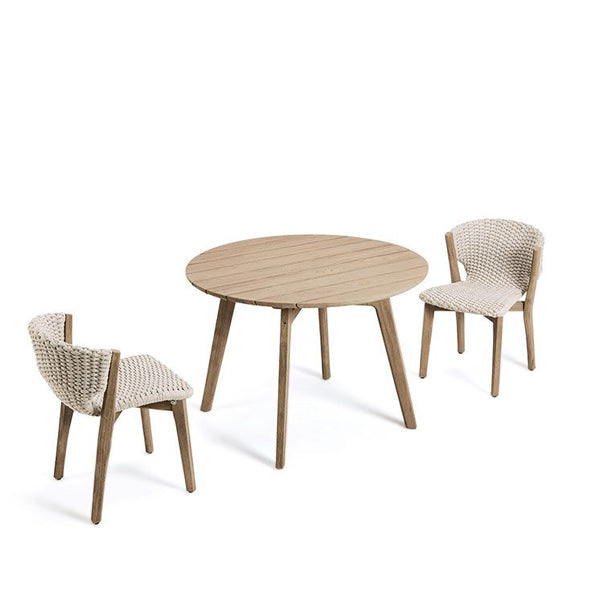 שולחן חוץ עגול מעץ - סדרת ניט שולחן חוץ עגול מעץ - סדרת ניט