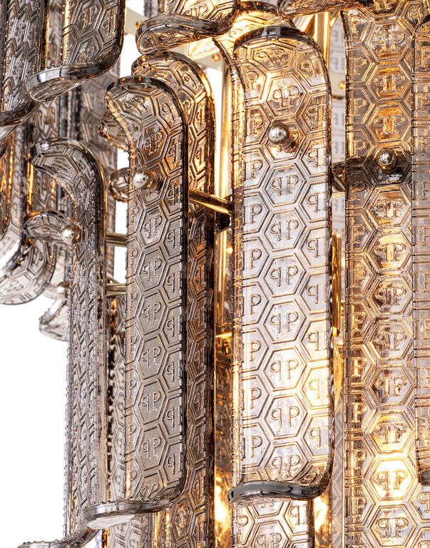 מנורת שנדליר רודאו דרייב זכוכית מעושנת וניקל L מנורת שנדליר רודאו דרייב זכוכית מעושנת וניקל L