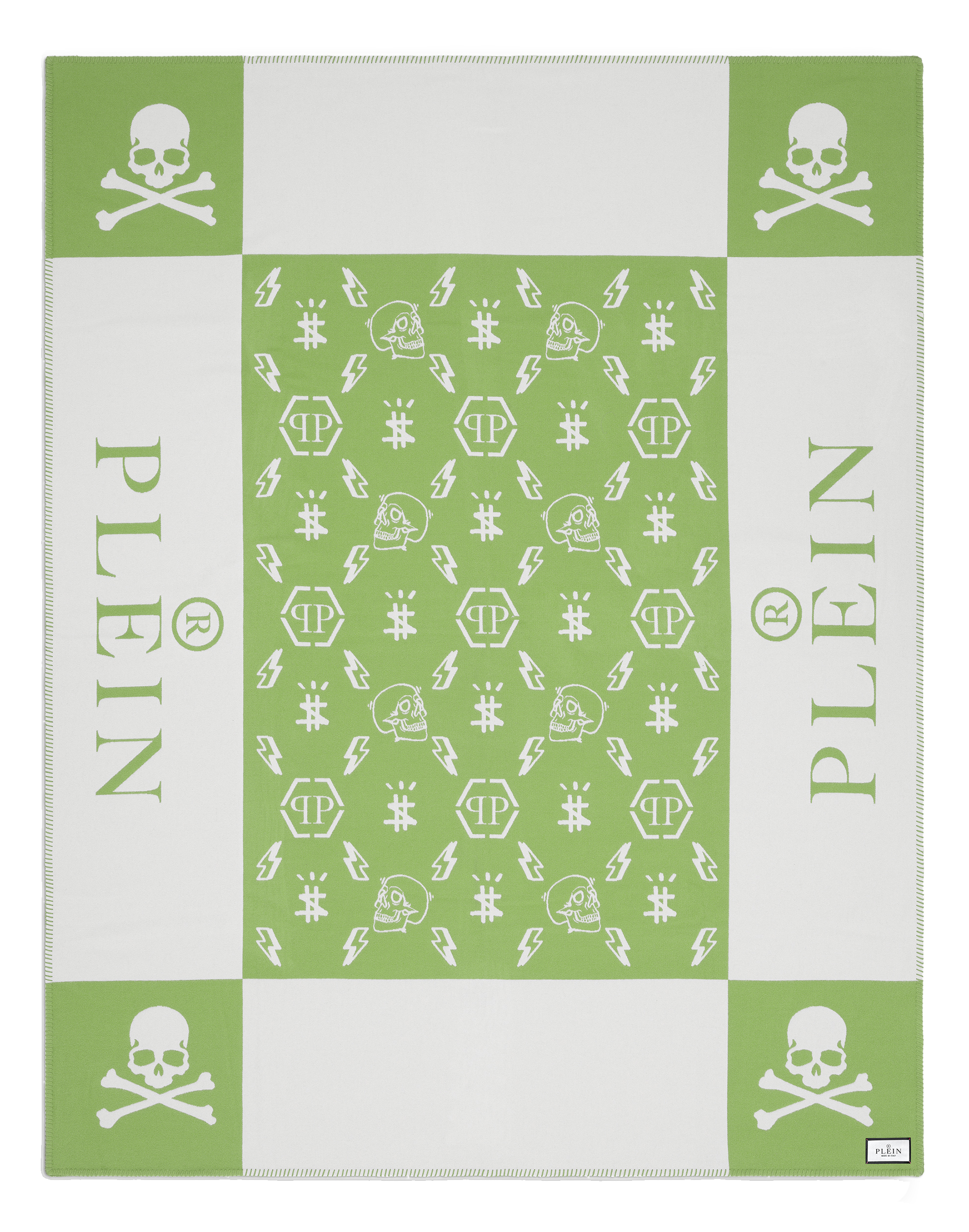 שמיכת קשמיר גולגולת ירוק שמיכת קשמיר גולגולת ירוק