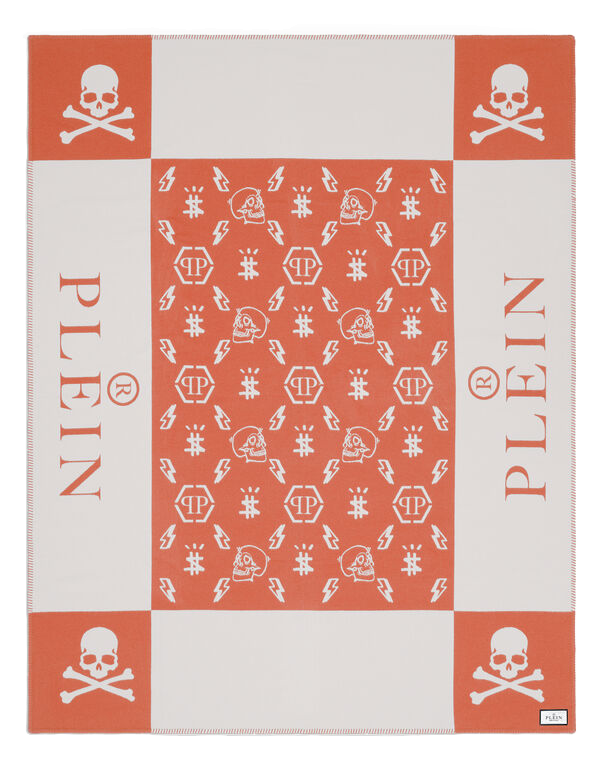 שמיכת קשמיר גולגולת כתום שמיכת קשמיר גולגולת כתום