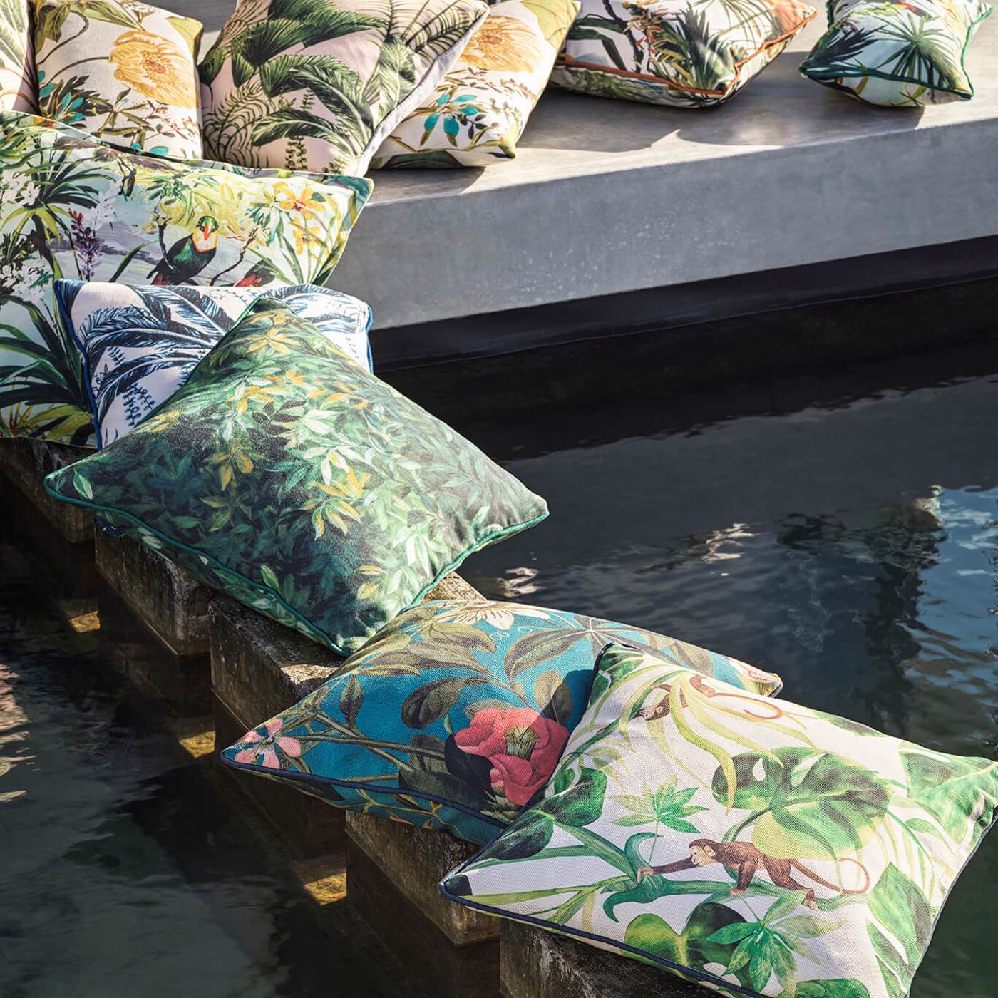 בד ריפוד טבע ציורי - דגם קונגו