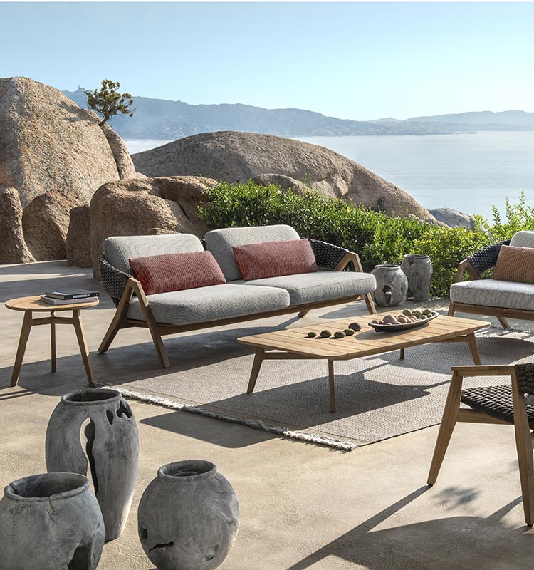 ספה ראטן מעוצבת לגן - סדרת ניט ספה ראטן מעוצבת לגן - סדרת ניט