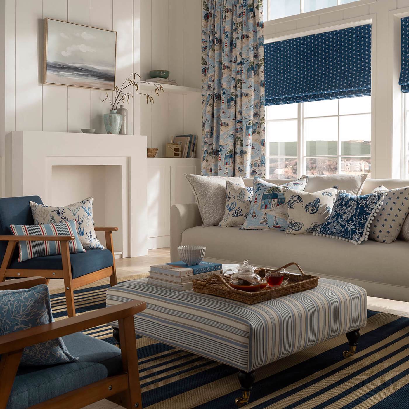 בד מפוספס כפרי - דגם בל בד מפוספס כפרי - דגם בל