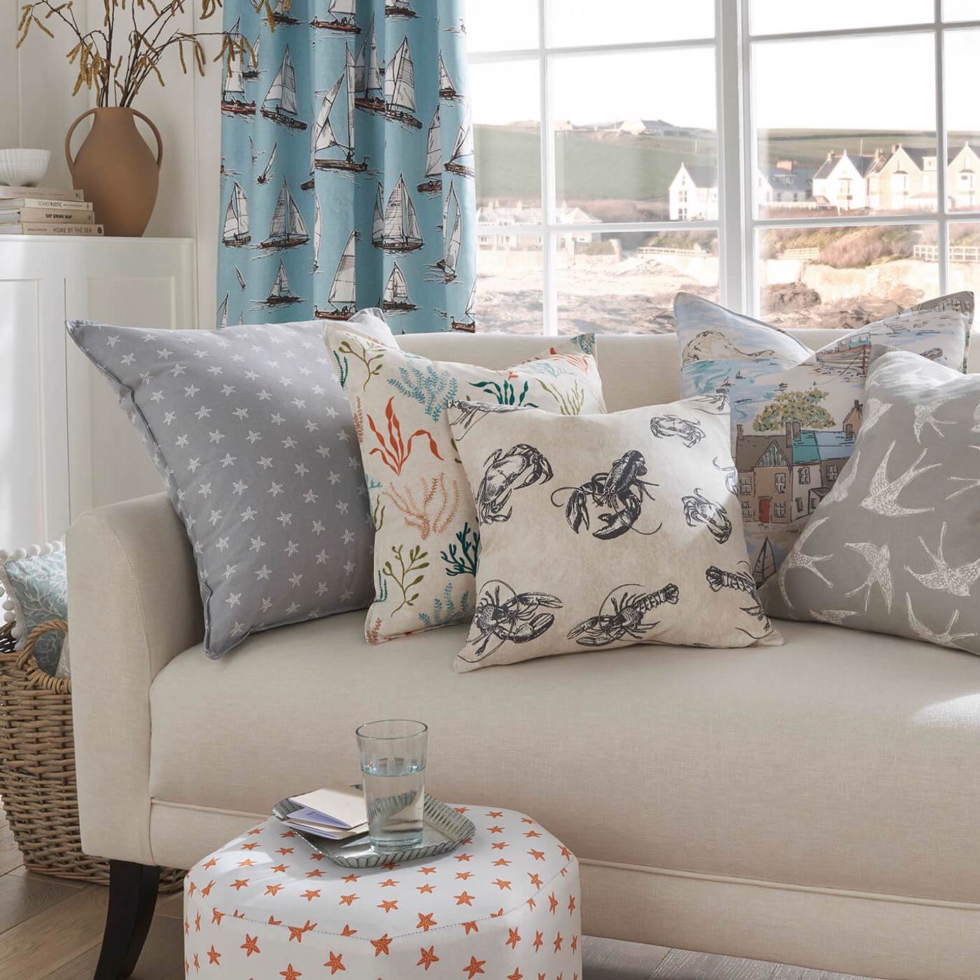 בד בוהמי דוגמאת ציפורים מודרנית - דגם פליי בד בוהמי דוגמאת ציפורים מודרנית - דגם פליי