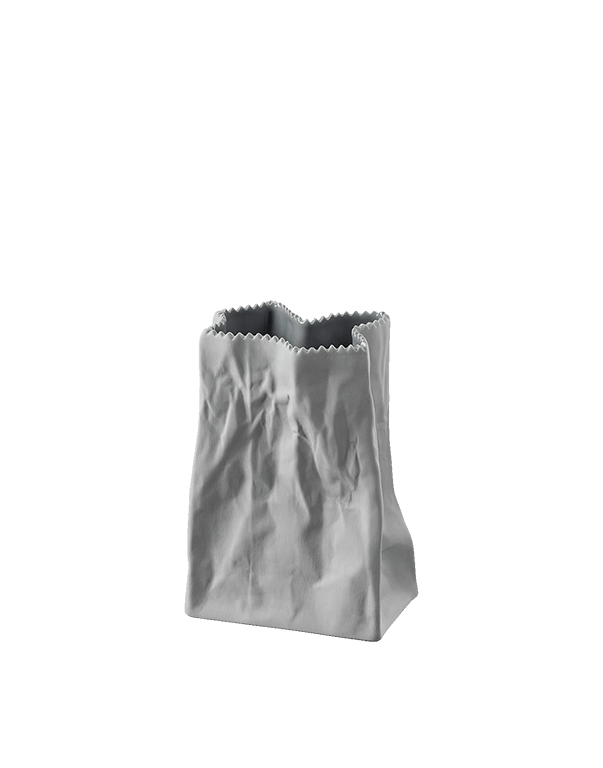 אגרטל אפור בעיצוב שקית נייר רוזנטל - Rafael Eclat