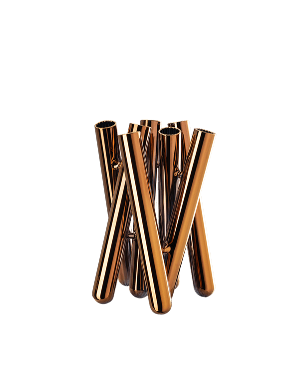 אגרטל זכוכית בעיצוב צינורות רוזנטל - רפאל אקלה אגרטל זכוכית בעיצוב צינורות רוזנטל - רפאל אקלה