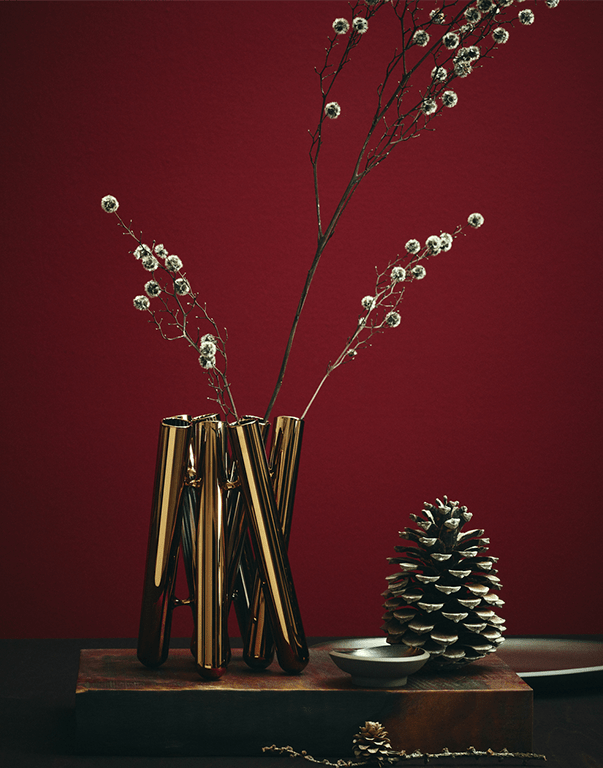 אגרטל זכוכית בעיצוב צינורות רוזנטל - רפאל אקלה אגרטל זכוכית בעיצוב צינורות רוזנטל - רפאל אקלה