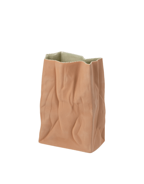 אגרטל חום בעיצוב שקית נייר רוזנטל - רפאל אקלה
