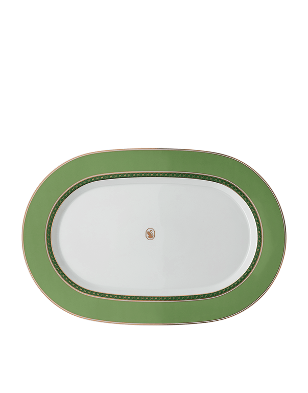 צלחת הגשה ירוקה מסדרת רוזנטל X סברובסקי - גודל 34 ס"מ - RafaelEc