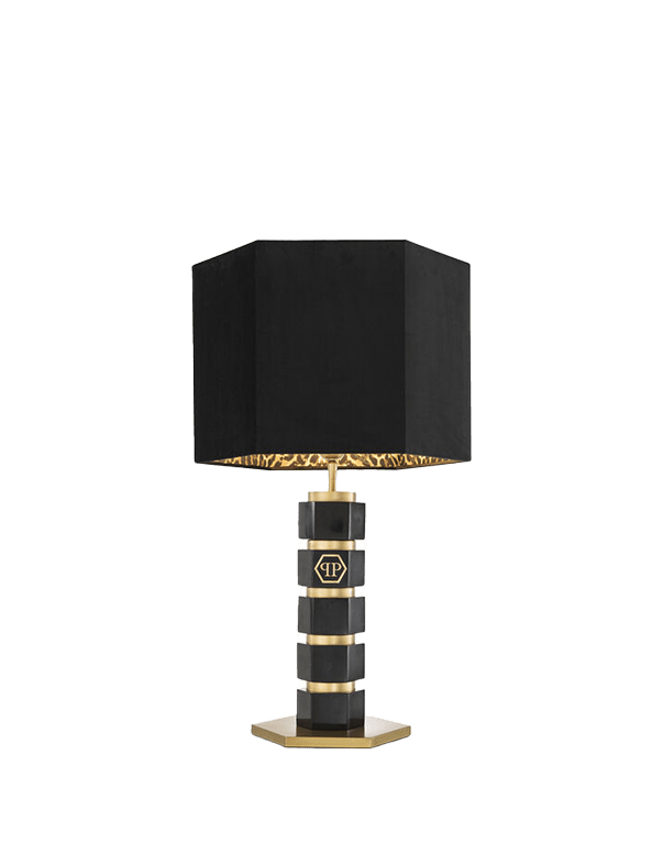 מנורת שולחן משושה שיש שחור - Rafael Eclat